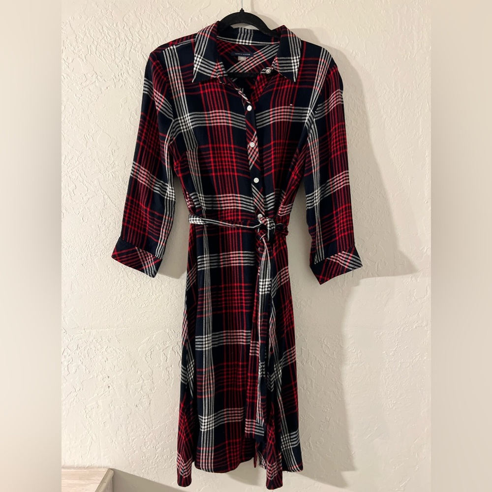 Tommy Hilfiger Red and Black Plaid Dress